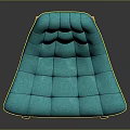 Stylish Modern Turquoise Tufted Lounge Chair With Wooden Legs Design