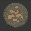Decorative Circular Stone Piece With Intricate Carved Pattern And Natural Textured Surface For Home Decor