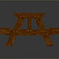 Sturdy Wooden Outdoor Picnic Table With Attached Bench And Classic Design