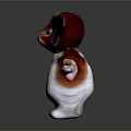 Anthropomorphic Game Movie Character With Cute Red White Fur Large Ears And Outstretched Hands