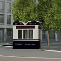Urban Police Station Structure With Trees Buildings And Public Services