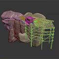 Rustic Natural Rock Structure With Wooden Scaffolding Platform And Construction Elements