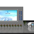 Shandong Aviation Industry Group Exhibition Island With High end Equipment Park Display And Green Plants