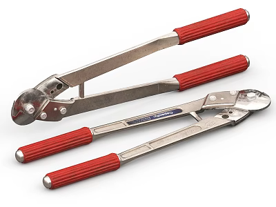 Durable Hardware Tools Pliers With Red Handles And Stainless Steel Construction 3d model