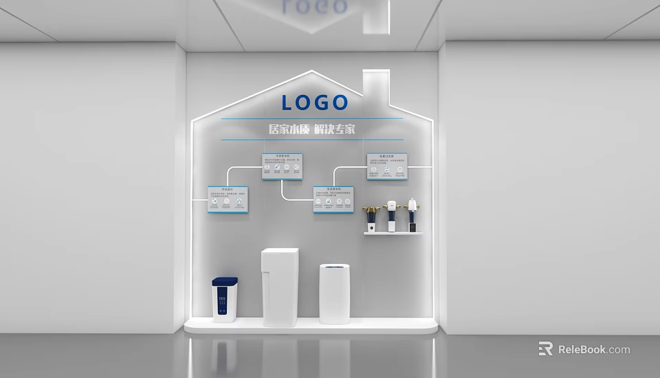 Mall Store Kitchen Appliances Display Area With Water Purifiers And Modern Setup 3d model 