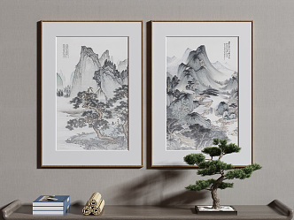 New Chinese Landscape Painting Decorative Painting 3d model