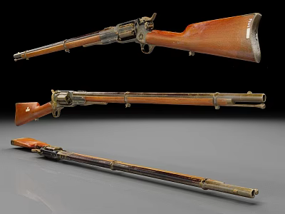 musket rifle vintage rifle flintlock runner rifle shotgun 3d model