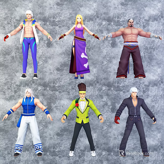 Game and Movie Characters With Various Outfits And Colorful Costume Designs 3d model 