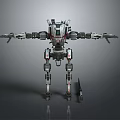 Futuristic Armored Humanoid Robot Mechanical Creature Featuring Detailed Limbs And Weapon Design