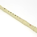Ivory Colored Flute With Holes And Star End Decoration Musical Instrument