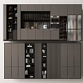 Modern Wine Cabinet With Glass Doors And Multiple Storage Shelves For Bottles