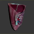 3D Medical Device Anatomical Model with Pink Exterior and Internal Vascular Structures