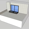 Modern Detached Villa With White Wall Glass Sliding Door And Green Lawn Terrace