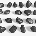 Natural Black Stone Garden Ornaments With Irregular Shapes For Outdoor Decor