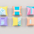 Colorful Decorative Pillows With Geometric Patterns In Various Bright Colors