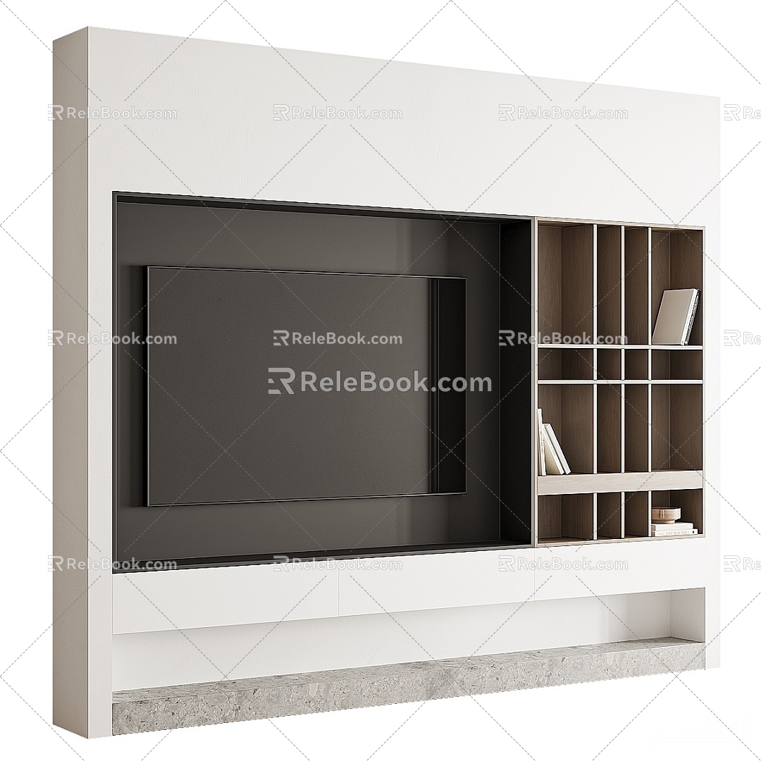 Modern TV wall TV cabinet TV background wall 3d model