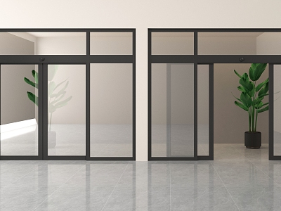 Electric door double door glass double door induction door glass door sliding door model