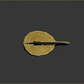Traditional Scimitar Weapon With Long Thin Curved Blade Golden Decorated Hilt And Red Grip
