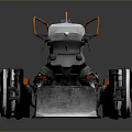 Lunar Exploration Rover Featuring Large Wheels And Orange White Mechanical Structure