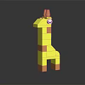 Building Blocks Giraffe Figure In Yellow And Orange With Segmented Body And Eyes
