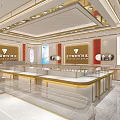 Elegant Luxurious Jewelry Store Interior With Glass Display Cases And Decorative Lighting