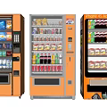 Modern Fridge Freezers In Orange Silver Black With Drinks Snacks And iPhone Accessories