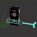 Black Electric Tactical Weapon With Control Unit Cable Knob And Metal Rod Head
