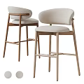 Modern Bar Stools With Wooden Frame And Upholstered Seat Backrest Design