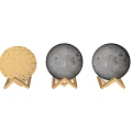 Moon Shaped Floor Lamps With Various Designs And Golden Triangle Bases