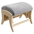 Modern Gray Padded Sofa Stool With Light Wooden Frame And Simple Design 3d model