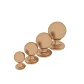 Golden Round Decorative Knobs in Various Sizes for Home Furniture 3d model