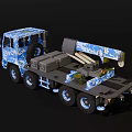 Blue and White Camouflage Six Wheel Multi Functional Truck With Crane Arm