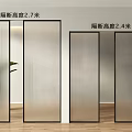 Frosted Glass Room Dividers With Black Frames In 2.7m And 2.4m Heights