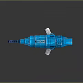 Blue Mechanical Shark Character Constructed With Building Blocks And Unique Design Details