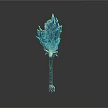 Ice Crystal Torch With Blue Flaming Light And Decorative Silver Base