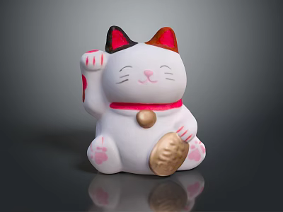 Lucky Cat Kitten Funny Lucky Cat Kitten Carving Lucky Cat Carving Ornaments Carving Crafts 3d model