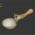 Delicious Ice Cream Serving With Stainless Steel Scoop And Wooden Handle