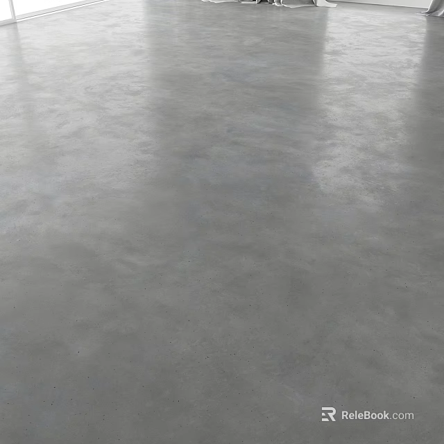 Polished Gray Concrete Floor With Smooth Textured Architectural Surface 3d model 