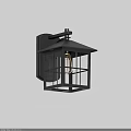 Modern Black Metal Wall Sconce With Grid Design And Illuminated Warm Light