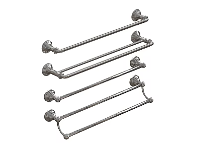 Four Modern Wall Mounted Metal Bathroom Towel Racks For Home Use 3d model