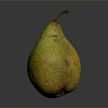 Fresh Ripe Pear With Yellow Green Skin And Brown Spots On Dark Background