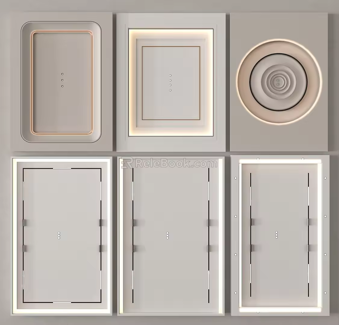 Modern ceiling round square embedded spotlight 3d model