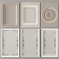 Modern ceiling round square embedded spotlight 3d model