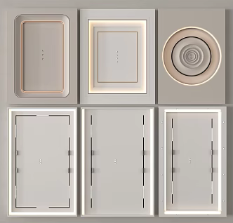 Modern ceiling round square embedded spotlight 3d model