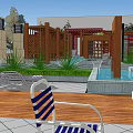 Garden Landscape Design Featuring Trees Water Features Wooden Platforms And Pathways
