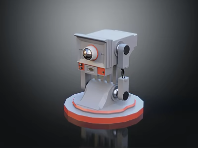 3D Model Projection Monitoring Device With Rotating Lens Metallic Casing And Stable Base 3d model