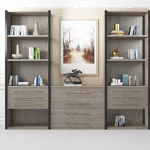 New Chinese Bookcase 3d model