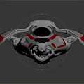 Futuristic White Pink Spaceship Model With Streamlined Design And Transparent Cockpit