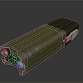 Vintage Green And Black Battery With Metal Connectors And Textured Surface