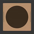 Brown Square Corrugated Paper Box with Circular Top Opening for Packaging Use 3d model